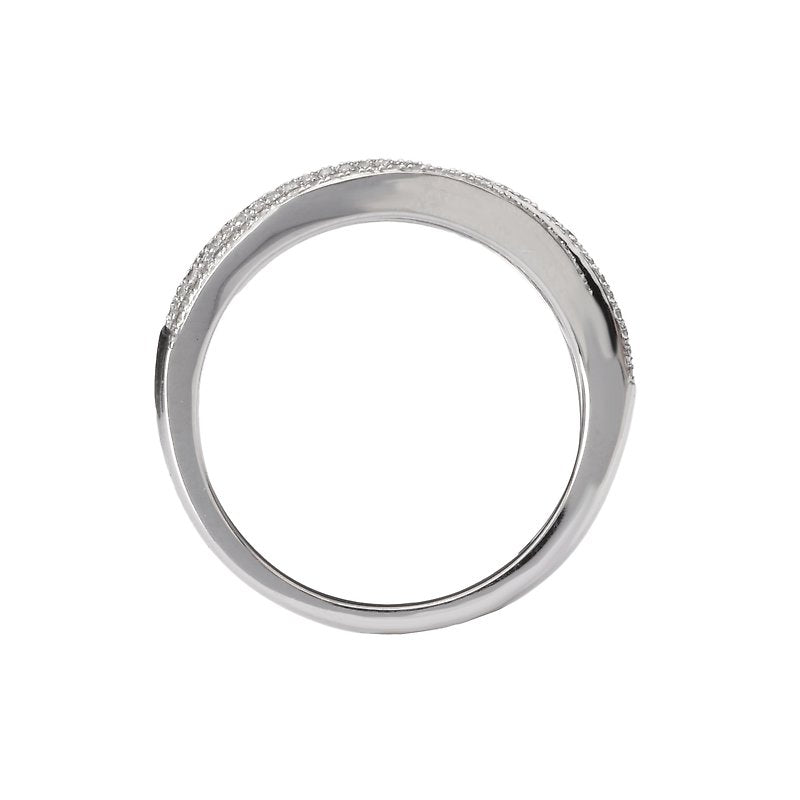 Luxora 14K White Gold Twisted Diamond Fashion Ring (D 3/4 Carat Total Weight)
