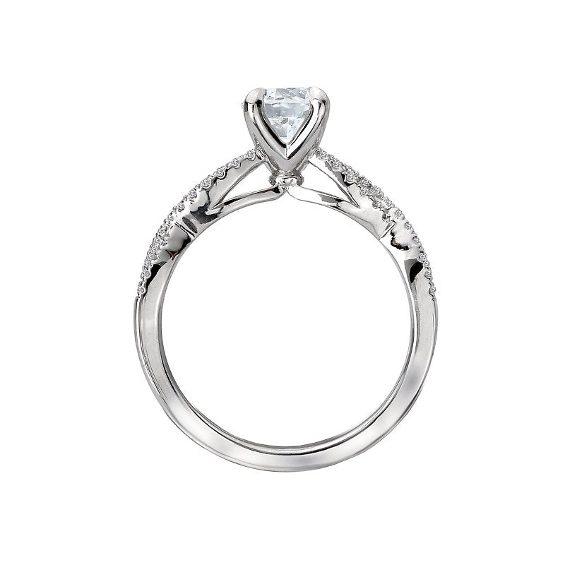 Glemera Bandora Braided Shank Diamond Ring Semi-Mount in 14K White Gold
