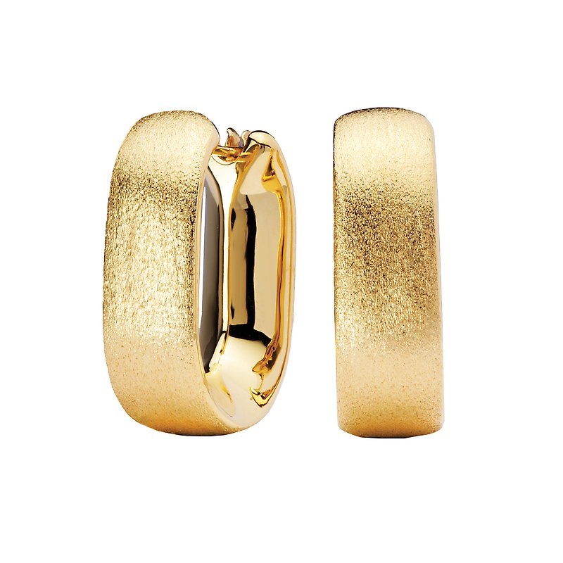 Luxora 14K Yellow Gold Italian Oval Fashion Hoop Earrings