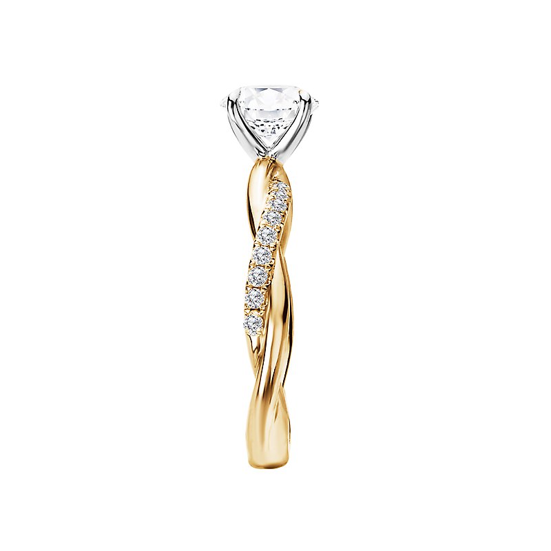 Orbelle Lab Grown Diamond Semi-Mount Engagement Ring - Bandora 14K Yellow Gold Twisted Band
