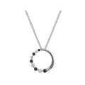 Luxora 14kt White Gold Round Journey Pendant with Black and White Diamonds