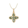 Luxora Green Amethyst Flower Pendant in 14K Yellow Gold