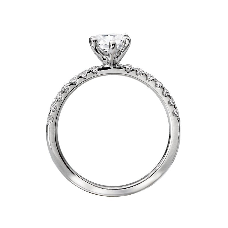 Orbelle Petite Bandora 14K White Gold Pear Shaped Diamond Engagement Ring