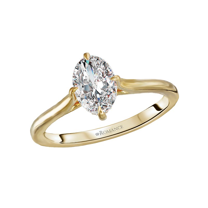 Orbelle Yellow Gold Oval Cut Lab Grown Diamond Semi-Mount Engagement Ring