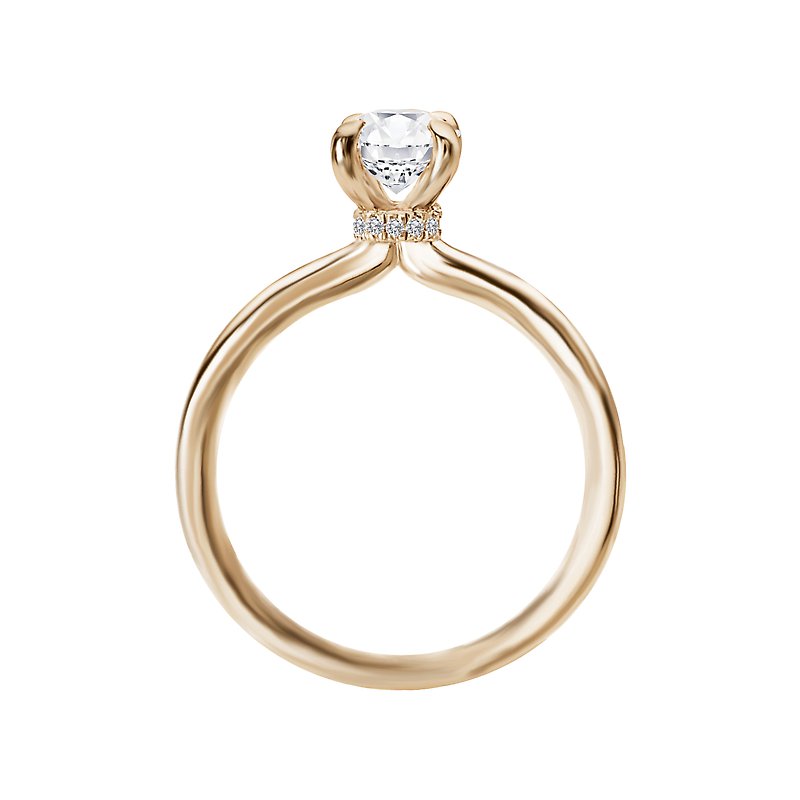Orbelle Oval Lab Grown Diamond Semi-Mount Engagement Ring in 14K Yellow Gold