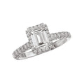 18K White Gold Halo Diamond Orbelle Engagement Semi-Mount Ring