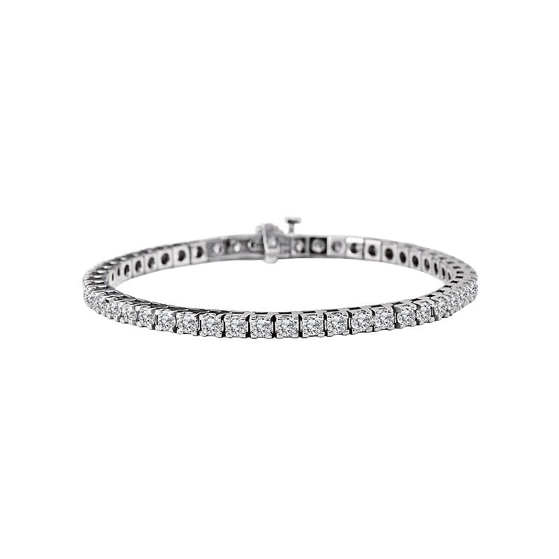Luxora Ladies 14K White Gold Diamond Tennis Bracelet (5 Carat Total Weight)