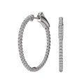 Luxora Oval Diamond Hoop Earrings in 14K White Gold