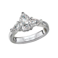 Orbelle 3 Stone Pear Shape Diamond Engagement Ring in 14K White Gold