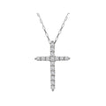 Aurenza Classics 14K White Gold Round Diamond Religious Cross Pendant