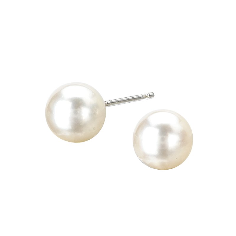 Luxora White Gold Freshwater Pearl Stud Earrings