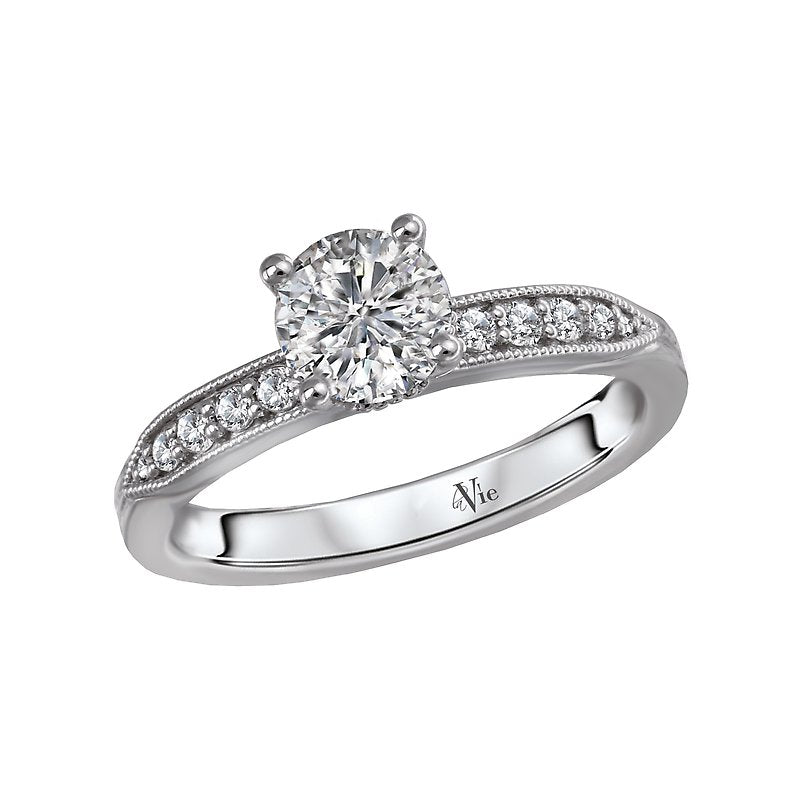 Glemera Bandora 14K White Gold Diamond Engagement Semi-Mount Ring