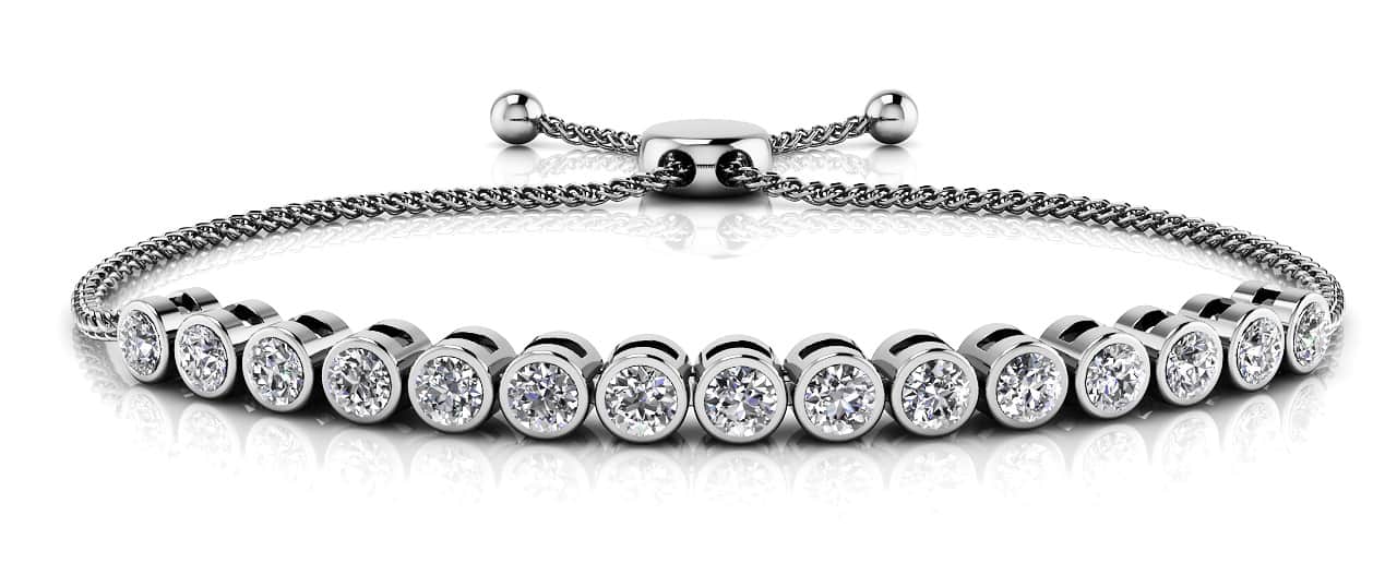 Bezel Set Adjustable Diamond Bracelet with 1.02 ct.(finished) 2.5mm - Luxury Time NYC