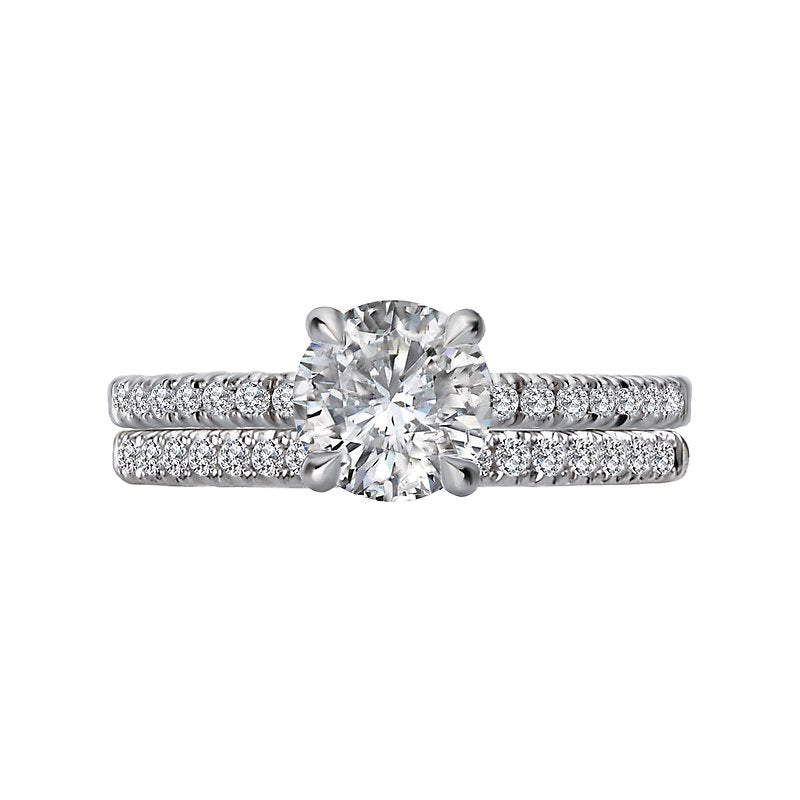 Bandora 14K White Gold Semi-Mount Engagement Ring with Lab Grown Diamond