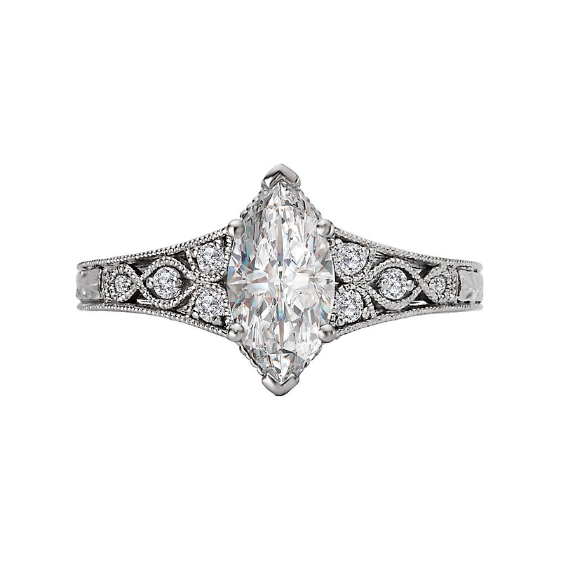 Orbelle Marquise Lab Grown Diamond Cathedral Engagement Ring
