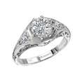 Vintage 14K White Gold Semi-Mount Diamond Ring with Lab Grown Diamonds