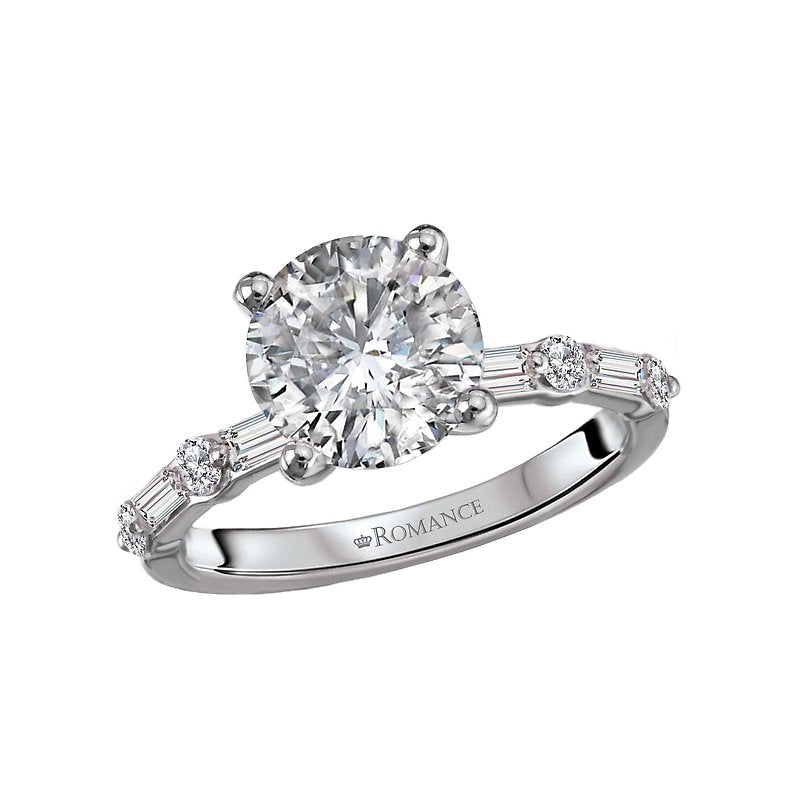Platinum Orbelle Diamond Semi-Mount Engagement Ring