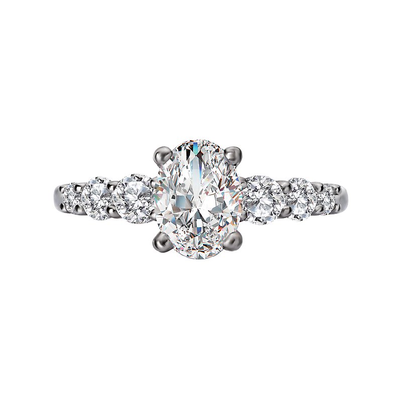 Orbelle Lab Grown Oval Diamond Engagement Ring in 14K White Gold