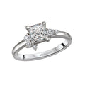 Orbelle Diamond Semi-Mount Engagement Ring | Bandora 14K White Gold Princess Cut