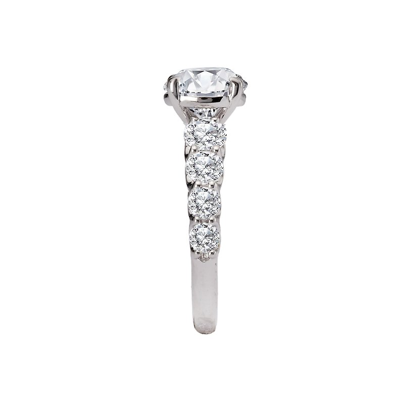 Orbelle Lab Grown Diamond Band Semi-Mount Engagement Ring - Bandora 14K White Gold Round Cut 8.2mm