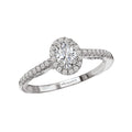 Orbelle Petite Oval Halo Diamond Ring in 14K White Gold