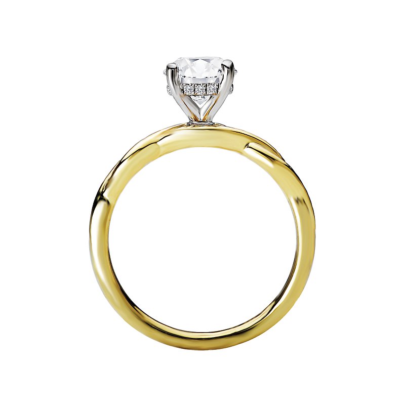 Orbelle Halo Diamond Engagement Ring - 14K Yellow Gold Solitaire