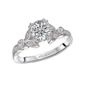 Orbelle Lab Grown Diamond Floral Design Round Diamond Ring in 14K White Gold