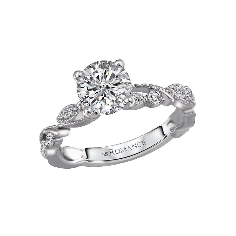 Bandora 18K White Gold Diamond Engagement Semi-Mount Ring