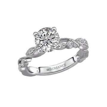 Bandora 18K White Gold Diamond Engagement Semi-Mount Ring