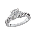 Orbelle 3 Stone White Diamond Engagement Ring in 18K White Gold