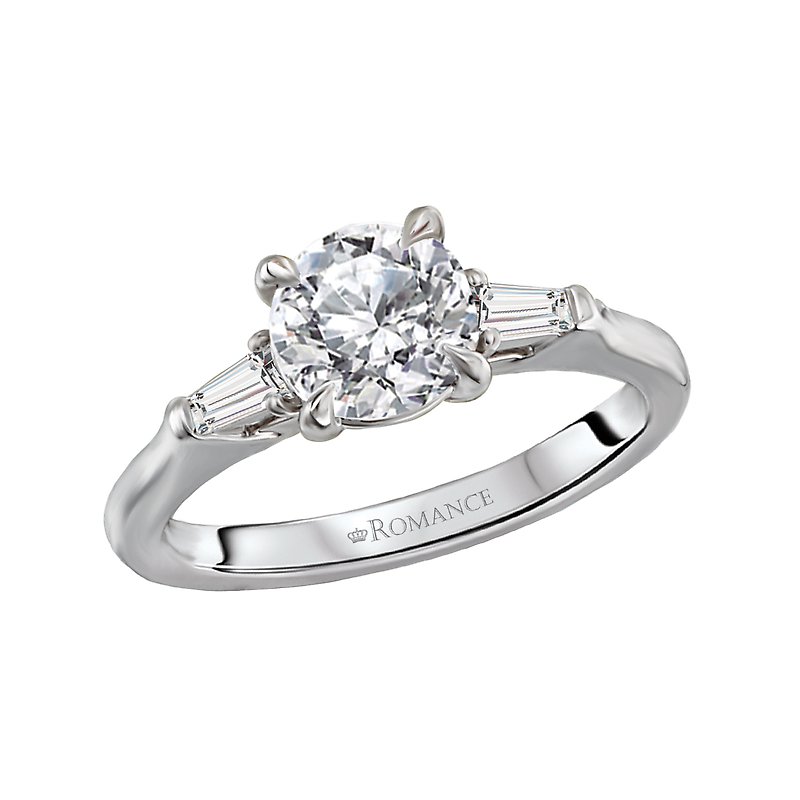 Orbelle 3-Stone Lab Grown Diamond Semi-Mount Engagement Ring in 14K White Gold