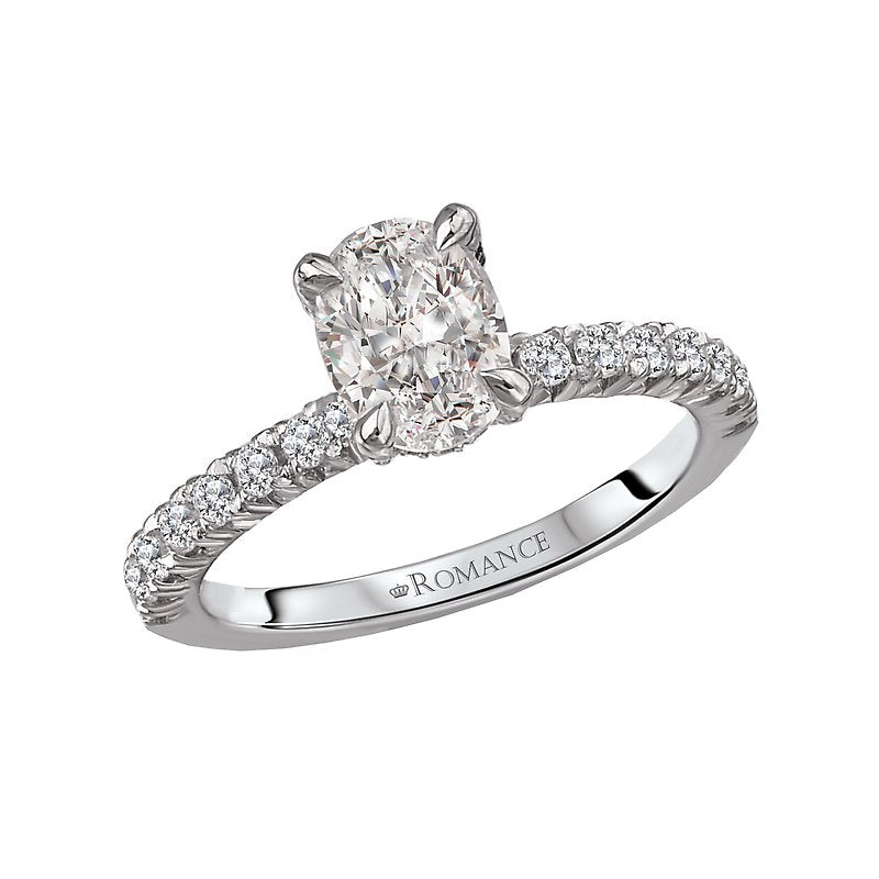 Bandora 14K White Gold French Pave Diamond Semi-Mount Ring