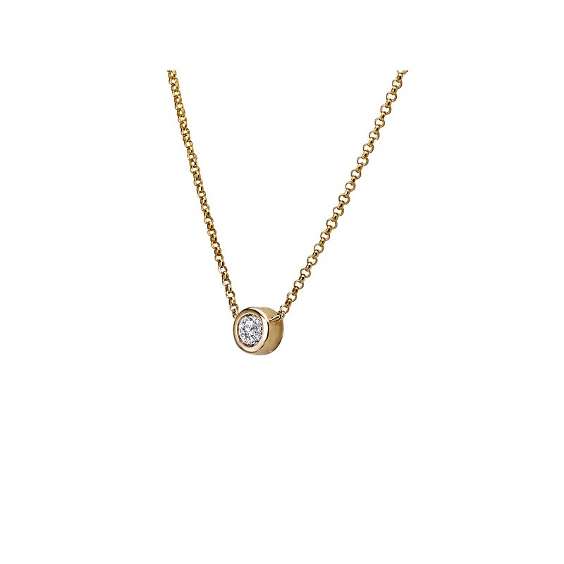 Luxora 14kt Yellow Gold Diamond Solitaire Necklace - Adjustable Lariat Style