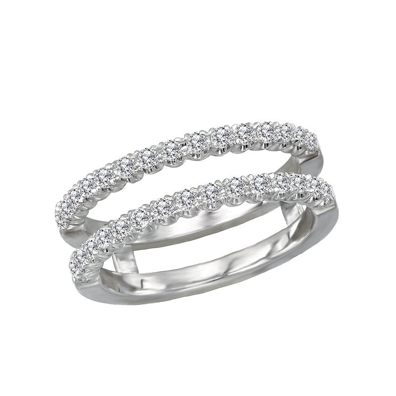 Glemera 14K White Gold Diamond Ring Guard - Matching Wedding Band