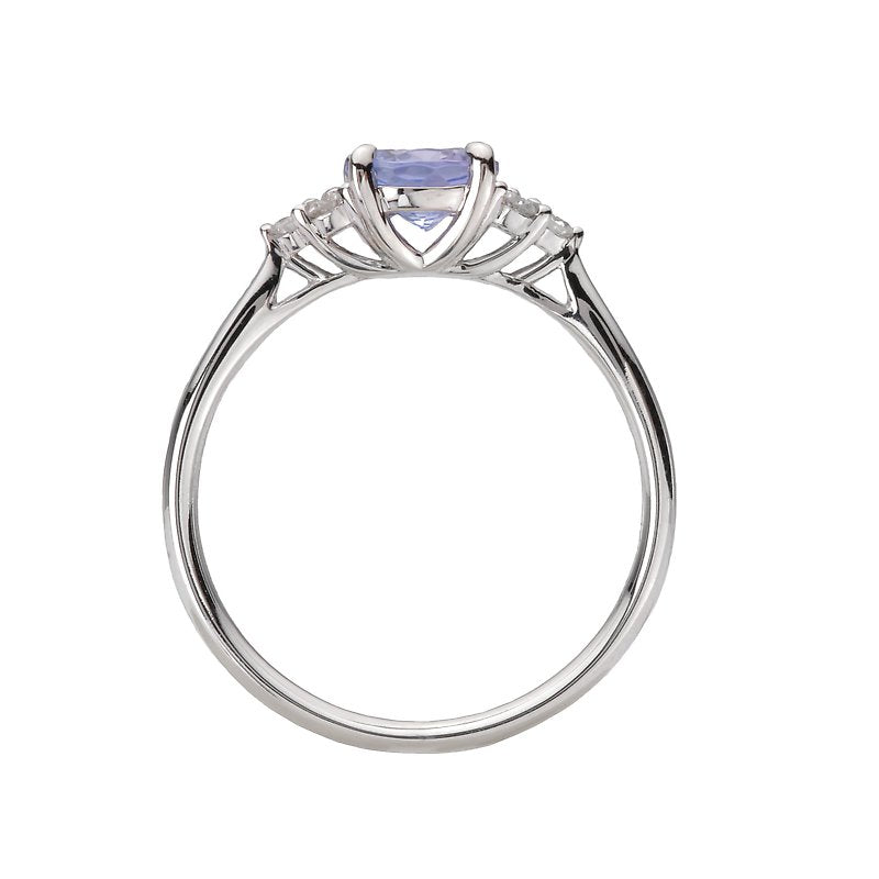 Luxora Diamond and Tanzanite Ring - 14kt White Gold Ladies Fashion Ring