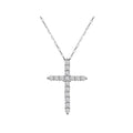 Aurenza Classics 14K White Gold Round Diamond Religious Cross Pendant