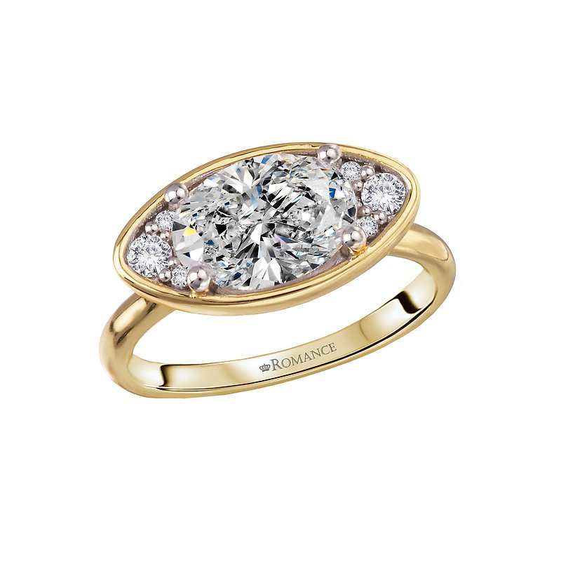Orbelle Moval-Shape Oval Diamond Semi-Mount Engagement Ring in 14K Yellow Gold