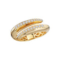 Luxora Spiral Ladies Fashion Diamond Ring - 14K Yellow Gold Twist Style