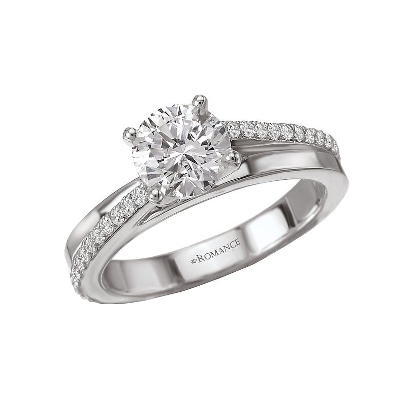 Orbelle 14K White Gold Diamond Semi-Mount Ring - Bandora Style