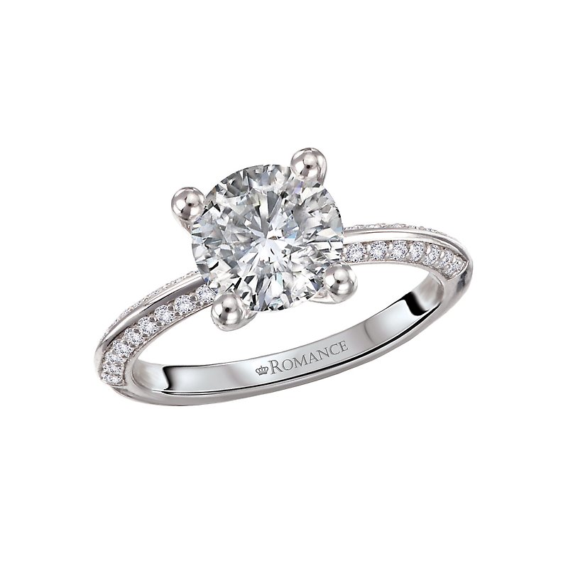 Platinum Knife Edge Diamond Engagement Ring - Orbelle Collection