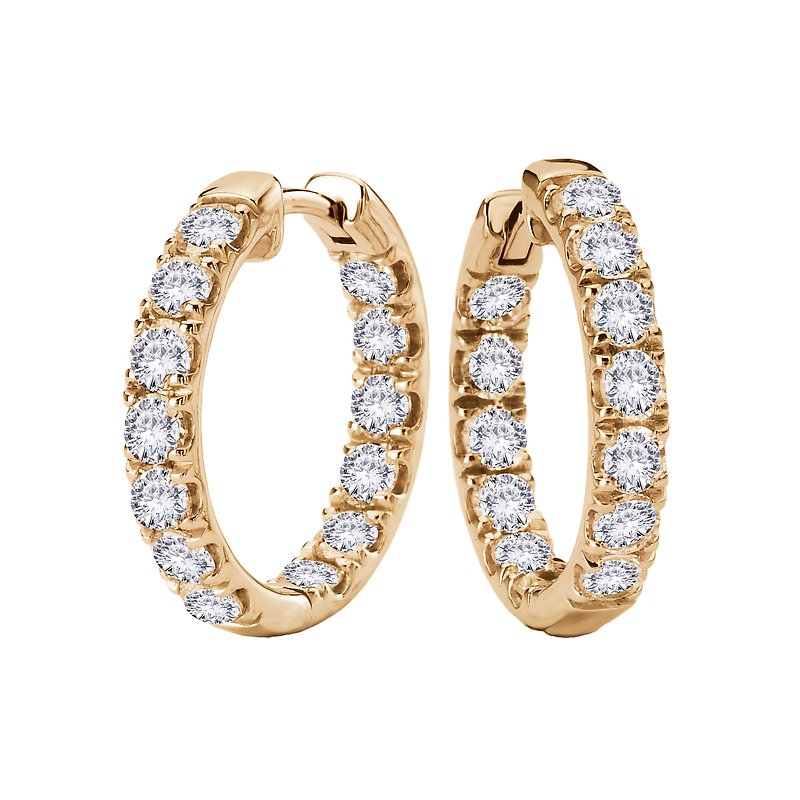 Luxora 14K Yellow Gold Lab Grown Diamond Hoop Earrings (3.0 Carat Total Weight)