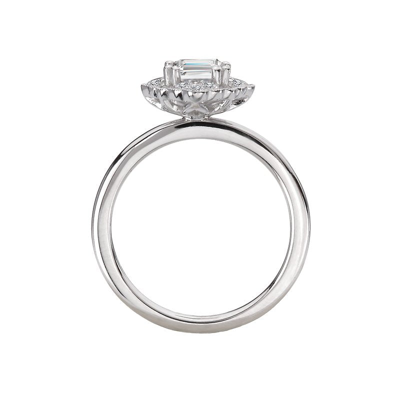 Orbelle Halo and Milgrain 14K White Gold Semi-Mount Engagement Ring