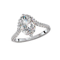 Orbelle Half Halo Semi-Mount Diamond Engagement Ring in 14K White Gold