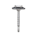 Orbelle Lab Grown Diamond Halo Semi Mount Engagement Ring with Diamond and Sapphire