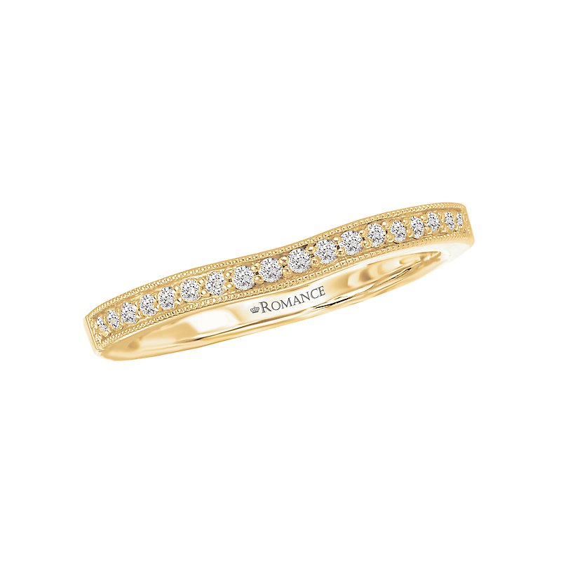 Orbelle Curved Matching Diamond Wedding Band in 18K Yellow Gold