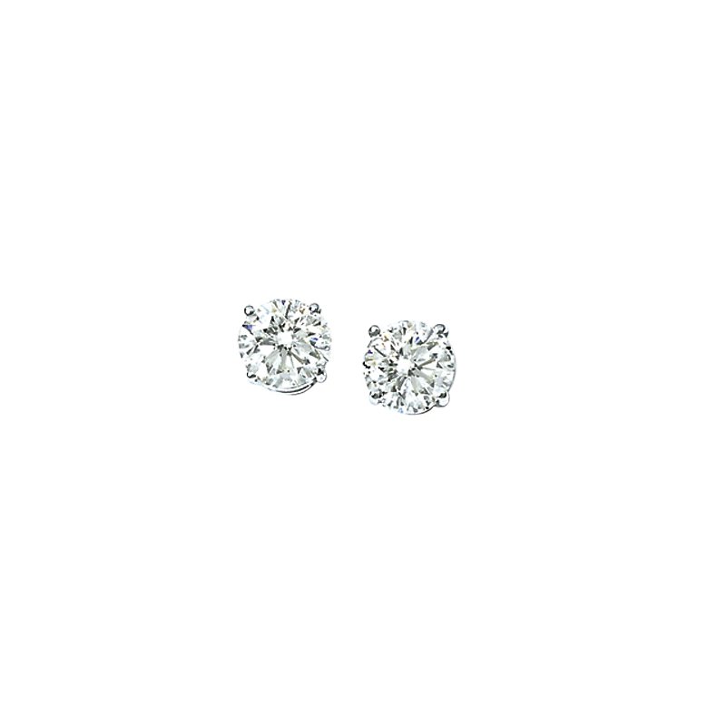 Aurenza Classics Round Diamond Stud Earrings in 14K White Gold