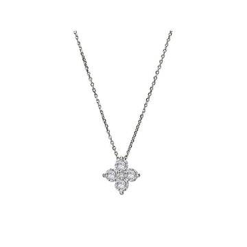 Luxora Floral Diamond Pendant Necklace in 14K White Gold