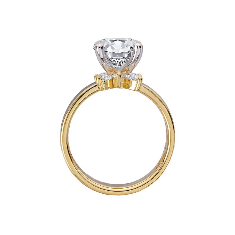 Orbelle Wide Band Semi-Mount Diamond Engagement Ring in 14K Yellow Gold