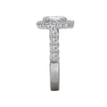 Orbelle Halo Semi-Mount Diamond Ring in 14K White Gold with Pear Shaped Lab Grown Diamond