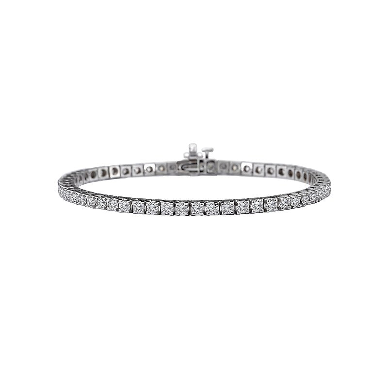 Luxora 14K White Gold Diamond Tennis Bracelet - 3 Carat Total Weight